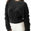 JUICY COUTURE WOMEN'S RUCHED SLEEVE PITCH PULLOVER TOP