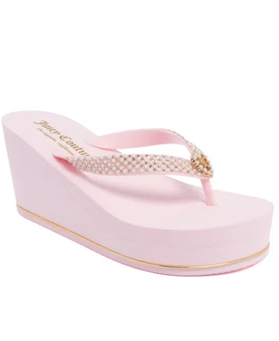 Juicy Couture Women's Slip-on Wedge Sandals In Pink