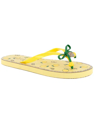 Juicy Couture Women's Slurpy Fruity Flip Flops In Yellow,lemons