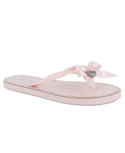 Juicy Couture Women's Sonnet Logo Flip Flops In Blush