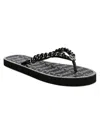 Juicy Couture Womens Embellished Manmade Thong Sandals In Black