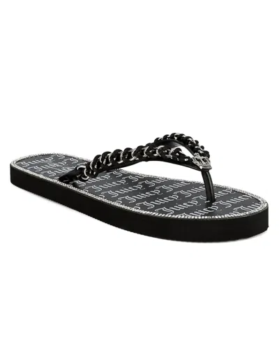 JUICY COUTURE WOMEN'S SPACEY 2 CHAIN DETAIL FLIP FLOP SANDALS