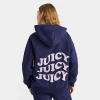 Juicy Couture Women's Wave Fleece Hoodie In Navy/orchid