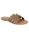 Juicy Couture Zimie Womens Embellished Man Made Slide Sandals In Cognac,bronze