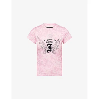 Juicy Couture Womens  X Disney Hilton Floral Cotton-jersey T-shirt In Pink