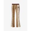 Juicy Couture Womens Cheetah Crest Caisa Woven Jogging Bottoms In Brown