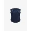 Juicy Couture Womens  Crystal-embellished Bandeau Denim Corset Top In Blue