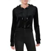 Juicy Couture Womens Embellished Velour Zip Hoodie