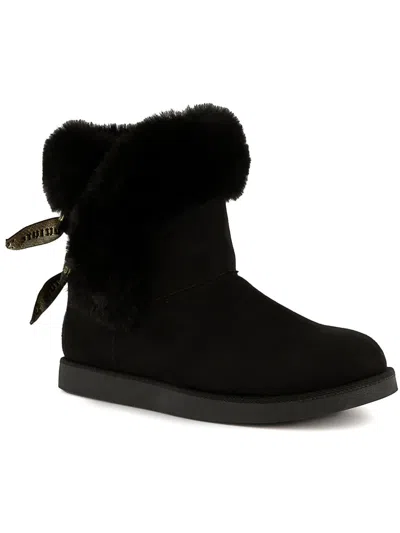 Juicy Couture Keeper Womens Round Toe Cold Weather Winter & Snow Boots In Black