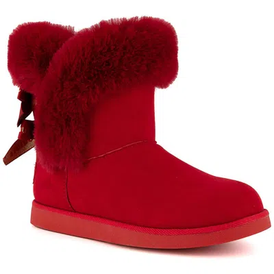 Juicy Couture King 2 Bootie Womens Red Faux Fur Cold Weather Boots Lion479
