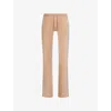Juicy Couture Womens Caramel Layla Velvet Straight-leg Mid-rise Stretch-woven Jogging Bottoms
