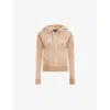 Juicy Couture Womens Robertson Velour Stretch-woven Hoody Caramel