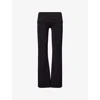 Juicy Couture Womens Black Steven Roll Down Flared Stretch-woven Trousers In Blue