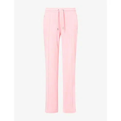 Juicy Couture Womens  Tina Diamanté-logo Track Velour Jogging Bottoms In Pink