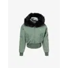 Juicy Couture Womens Duck Green Twill Cropped Cotton Jacket In Green
