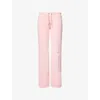Juicy Couture Womens Juicy Pink Christine Velour Low-rise Stretch-woven Jogging Bottoms In Pink