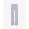 Juicy Couture Womens Tina Straight-leg Velour Jogging Bottoms Silver Marl Xxs In Silver Marl