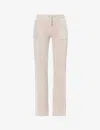 Juicy Couture Womens String Del Ray Straight-leg Mid-rise Velour Trousers In Tan