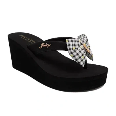 Juicy Couture Womens Undine 2 Wedge Sandals In Black