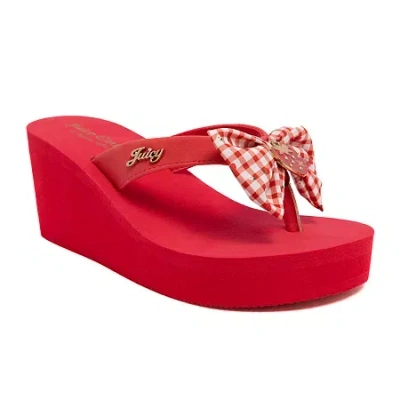 Juicy Couture Womens Undine 2 Wedge Sandals In Red