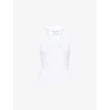 Juicy Couture Womens Racer Ribbed Stretch-cotton Vest White In White