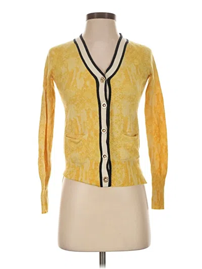 Pre-owned Juicy Couture Wool Cardigan Sweater In Yellow