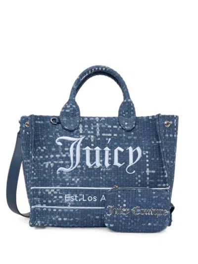 Juicy Couture Woven Logo-embroidered Tote Bag In Blue