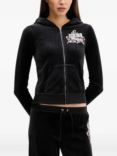 Juicy Couture Wrap You Up Zip-up Hoodie In Black