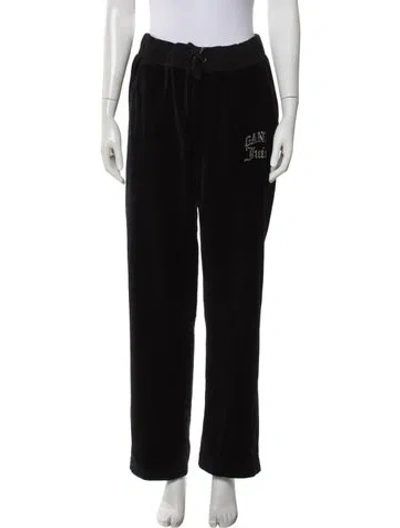 Pre-owned Juicy Couture X Ganni Graphic Print Crystal Embellishments Sweatpants In Black