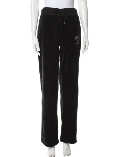 Pre-owned Juicy Couture X Ganni Graphic Print Crystal Embellishments Sweatpants In Black