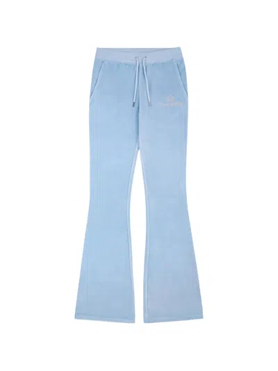 Juicy Couture X S&r Crystal-embellished Flared Trousers In Blue