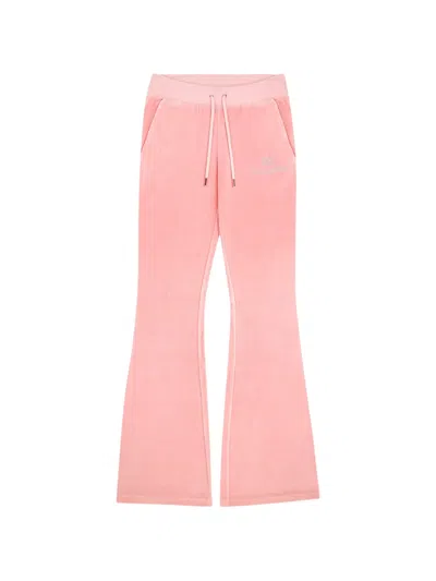 Juicy Couture X S&r Crystal-embellished Flared Trousers In Pink