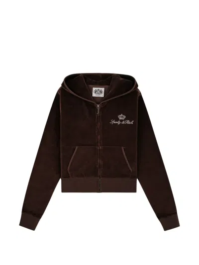 Juicy Couture X S&r Crystal-embellished Hoodie In Brown