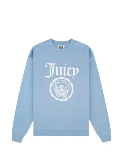 Juicy Couture X S&r Logo-print Crew-neck Sweatshirt In Blue