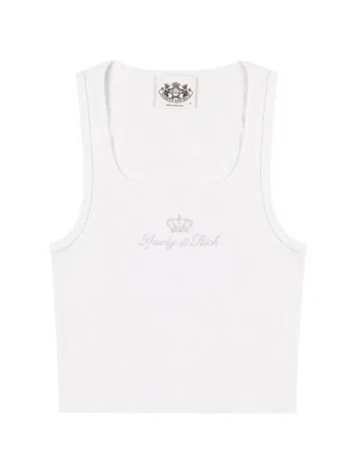 Juicy Couture X S&r Ribbed Top In White