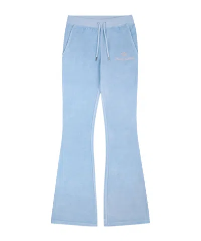 Juicy Couture X Sr Crystal-embellished Flared Trousers In Blue