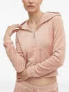 Juicy Couture Hooded Zip-front Sweatshirt In Gray