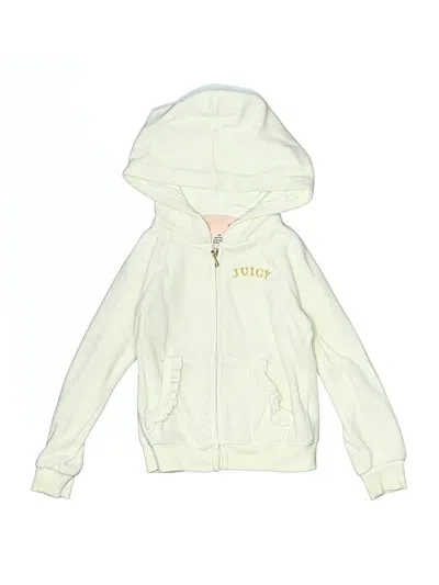 Pre-owned Juicy Couture Kids' Zip Up Hoodie In Ivory
