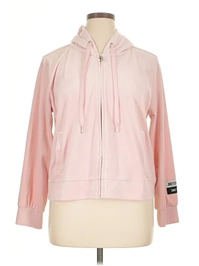 Pre-owned Juicy Couture Zip Up Hoodie In Pink