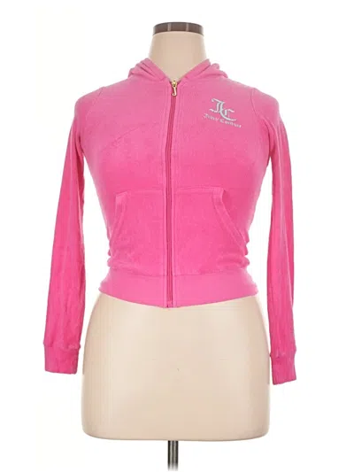 Pre-owned Juicy Couture Zip Up Hoodie In Pink