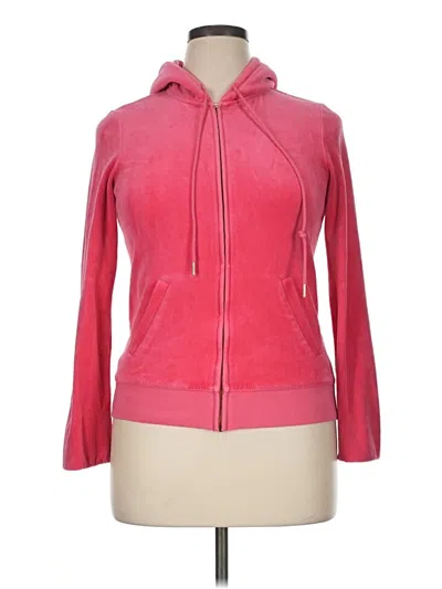 Pre-owned Juicy Couture Zip Up Hoodie In Pink