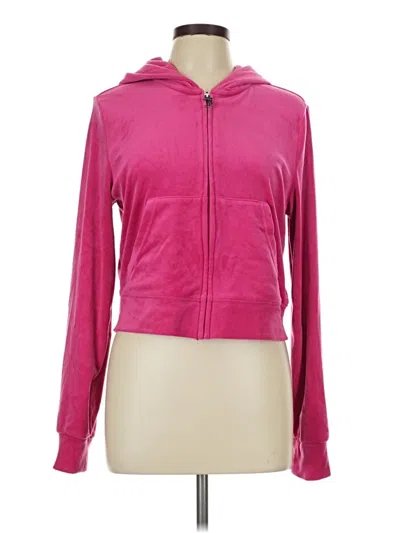 Pre-owned Juicy Couture Zip Up Hoodie In Pink
