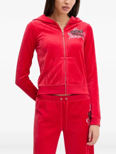 Juicy Couture Zipped Hoodie In Red