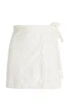 Juillet Swimwear Broderie Anglaise Wrap Skirt In White
