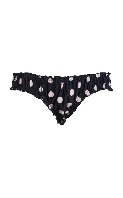 Juillet Swimwear Chloe Polka-dot Bikini Bottom In Black