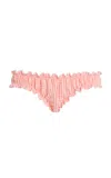 Juillet Swimwear Chloe Ruched Gingham Bikini Bottom In Pink