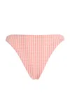Juillet Swimwear Edie High-waisted Gingham Bikini Bottom In Pink