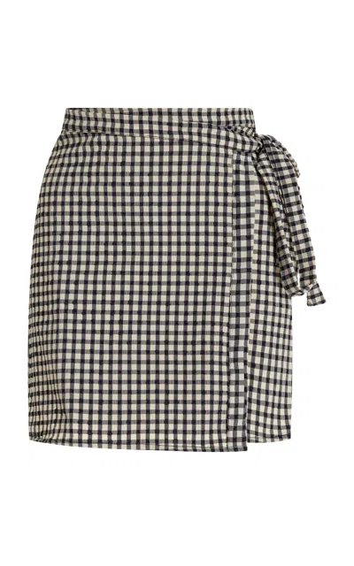 Juillet Swimwear Exclusive Gingham Wrap Skirt In Plaid