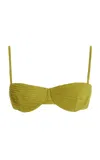 Juillet Swimwear Ingrid Balconette Bikini Top In Green