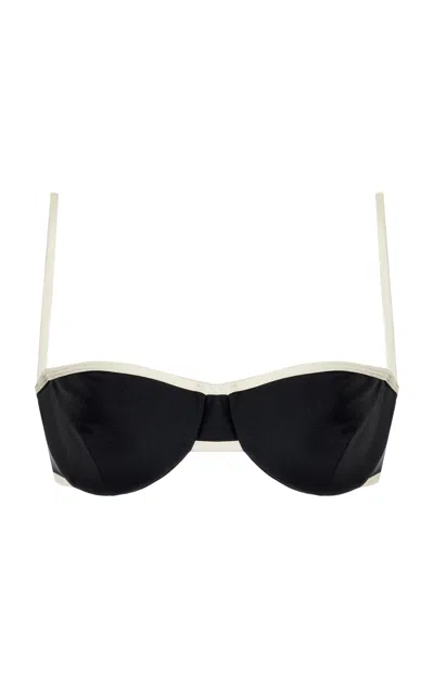 Juillet Swimwear Ingrid Bikini Top In Black,white